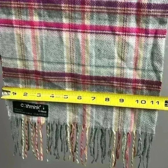 Pink, Purple, and Gray Cashmink Scarf by V. Fraas - Picture 6 of 6